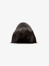 Michael Kors Long Haired Shearling Hat In Black