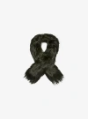 Michael Kors Long Haired Shearling Scarf In Green