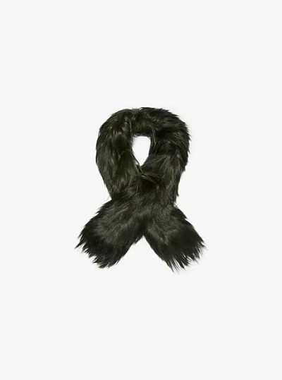 Michael Kors Long Haired Shearling Scarf In Green