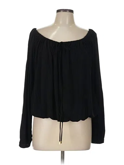 Pre-owned Michael Kors Long Sleeve Blouse In Black