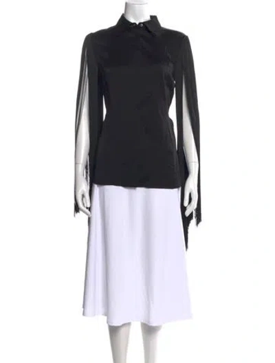 Pre-owned Michael Kors Long Sleeve Blouse In Black