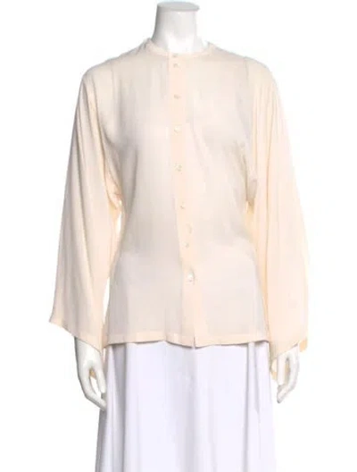 Pre-owned Michael Kors Long Sleeve Blouse In Neutral