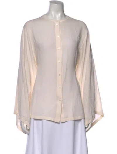 Pre-owned Michael Kors Long Sleeve Blouse In Neutral