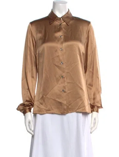 Pre-owned Michael Kors Long Sleeve Blouse In Neutrals