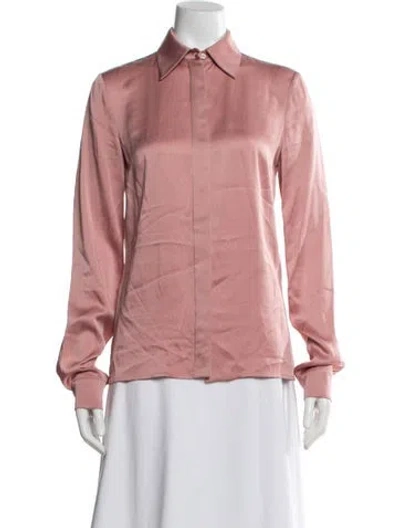 Pre-owned Michael Kors Long Sleeve Blouse In Pink