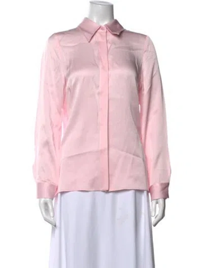 Pre-owned Michael Kors Long Sleeve Blouse In Pink