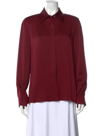 Pre-owned Michael Kors Long Sleeve Blouse In Red