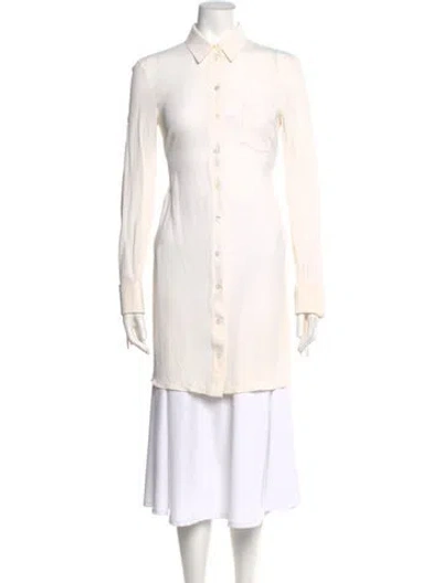 Pre-owned Michael Kors Long Sleeve Button-up Top In Neutral