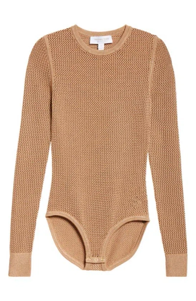 MICHAEL KORS LONG SLEEVE KNIT MESH BODYSUIT