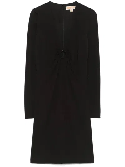 Michael Kors Long Sleeve Mini Dress In Black