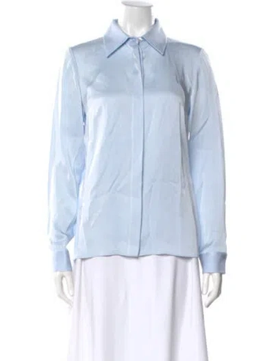 Pre-owned Michael Kors Long Sleeve Top In Blue