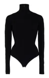 Michael Kors Stretch Viscose Turtleneck Bodysuit In Black