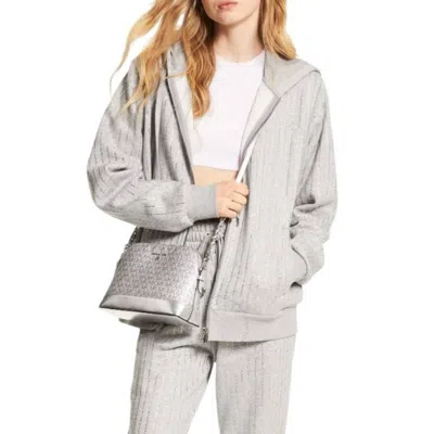 Michael Kors Long Sleeve Zip-up Hoodie In White