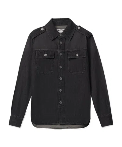 Michael Kors Long-sleeved Denim Shirt In Black
