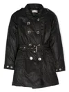Michael Kors Long-sleeved Double-breasted Trench Coat In Black