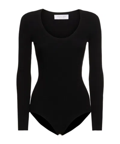 Michael Kors Long-sleeved Round-neck Jumpsuit In Black