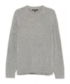Michael Kors Brushed Wool Blend Sweater With Ribbed Texture In Gray