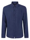 Michael Kors Tailored Shirt With Long Sleeves And Button-down Collar In Blue
