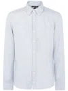 Michael Kors Long Sleeves Linen Shirt In Blue