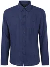 Michael Kors Tailored Shirt With Long Sleeves And Button-down Collar In Dark Midnight