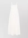 Michael Kors Long Tiered Cotton Dress In White
