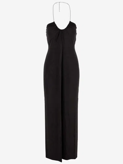 Michael Kors Long Viscose Dress In Nero