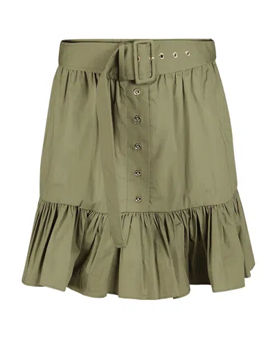 Michael Kors Lotus Leaf Half Skirt With Logo In Green
