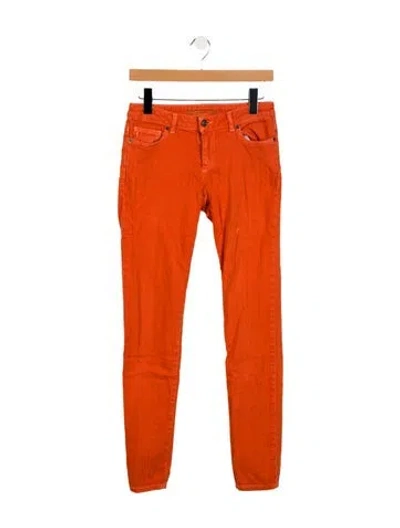 Pre-owned Michael Kors Low-rise Skinny Leg Jeans In Orange