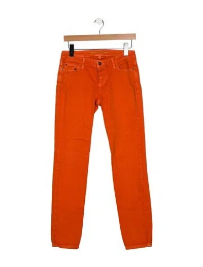 Pre-owned Michael Kors Low-rise Skinny Leg Jeans In Orange
