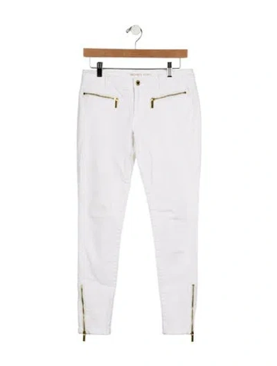 Pre-owned Michael Kors Low-rise Skinny Leg Jeans In White