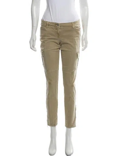 Pre-owned Michael Kors Low-rise Skinny-leg Pants In Neutral