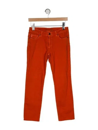 Pre-owned Michael Kors Low-rise Straight Leg Jeans In Orange