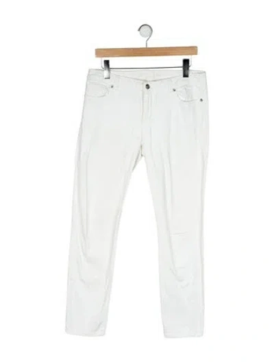 Pre-owned Michael Kors Low-rise Straight Leg Jeans In White