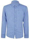 Michael Kors Slub-texture Linen Shirt In Grecian Blue