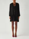 Michael Kors Ls Ruffle Mini Drs Dress In Black