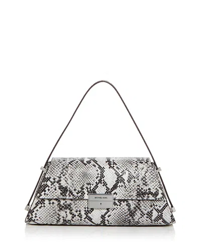 Michael Kors Ludlow Leather Shoulder Bag In Aluminum