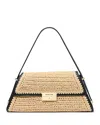 Michael Kors Michael  Ludlow Small Woven Convertible Shoulder Bag In Natural/black