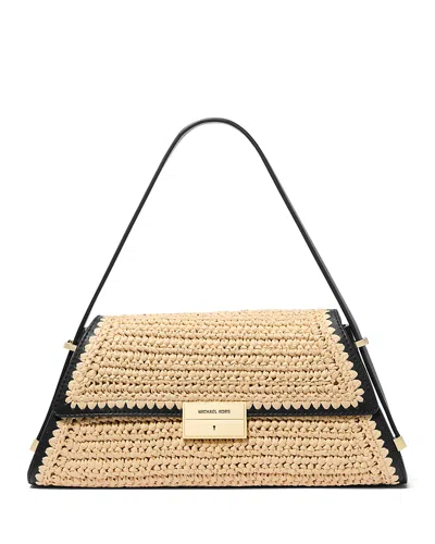 Michael Kors Ludlow Medium Convertible Shoulder Bag In Natural/black