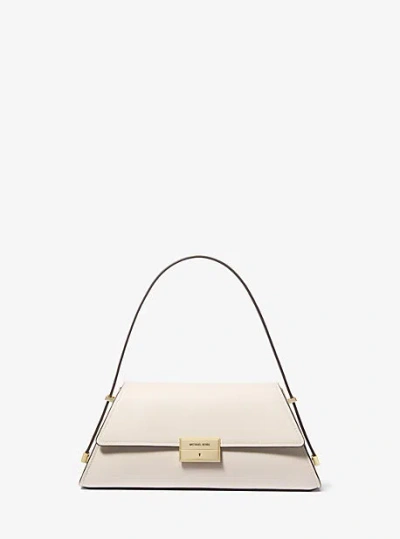 Michael Kors Ludlow Medium Leather Shoulder Bag In Natural