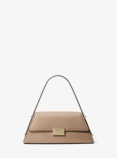 Michael Kors Ludlow Medium Leather Shoulder Bag In Natural