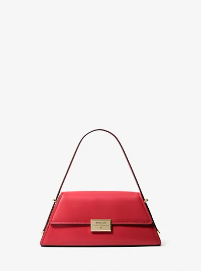 Michael Kors Ludlow Medium Leather Shoulder Bag In Red