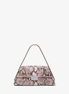 Michael Kors Ludlow Medium Snake Embossed Leather Shoulder Bag In Pink