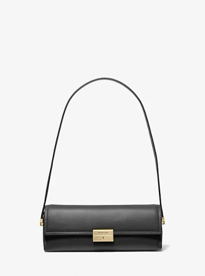 Michael Kors Ludlow Small Leather Convertible Pochette In Black