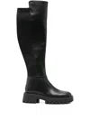 Michael Kors Lug-sole Leather Boots In Black