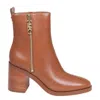 Michael Kors Luggage Regan Mid Heeled Ankle Boots In Brown