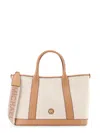 Michael Kors Luisa Canvas And Leather Handbag With Frontal Monogram