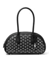 Michael Kors Michael  Lulu Leather Handle Satchel In Black
