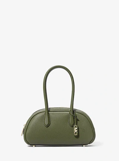 Michael Kors Lulu Small Pebbled Leather Satchel In Green