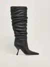 Michael Kors Luna Boot In Black Leather In Nero