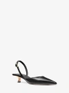 Michael Kors Luna Leather Slingback Kitten Pump In Black